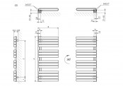 Rysunek techniczny grzejnika Warp S - WGWAS111060