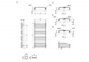 Rysunek techniczny grzejnika Warp T - WGWAT169050