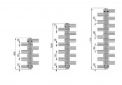 Grzejnik Yucca schematy - 1340 x 500 - grzejnik chromowany