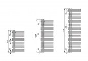 Grzejnik Yucca asymetryczna schematy - asymetryczna 1304 x 378 - grzejnik chromowany
