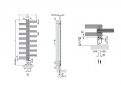 Rysunek techniczny grzejnika Yucca - 1340 x 500