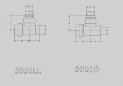 Zawór termostatyczny katowy - rysunek techniczny - TGZTBI005