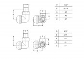Zawór termostatyczny trójosiowy - raysunek - TGZTST004