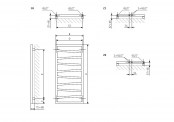 Rysunek techniczny grzejnika Zigzag 600 x 500